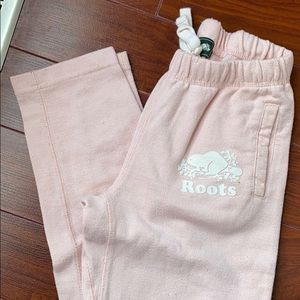 Pink root straight leg sweatpants